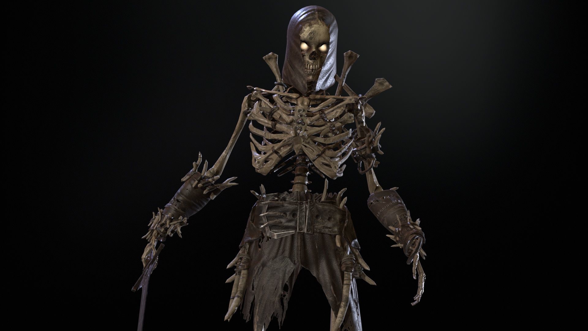 Skeleton5  Low-poly 3D model_19
