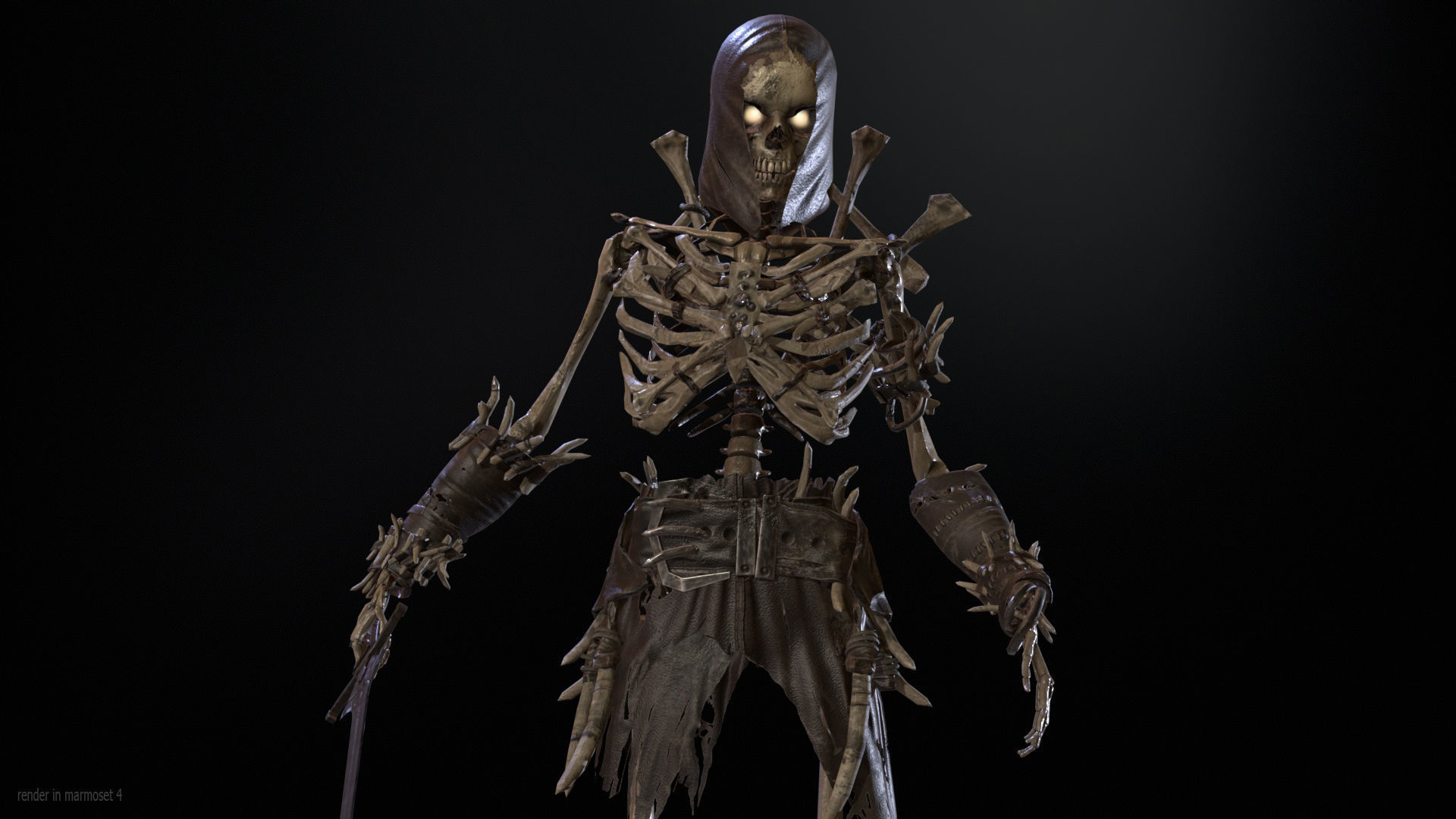 Skeleton5  Low-poly 3D model_4