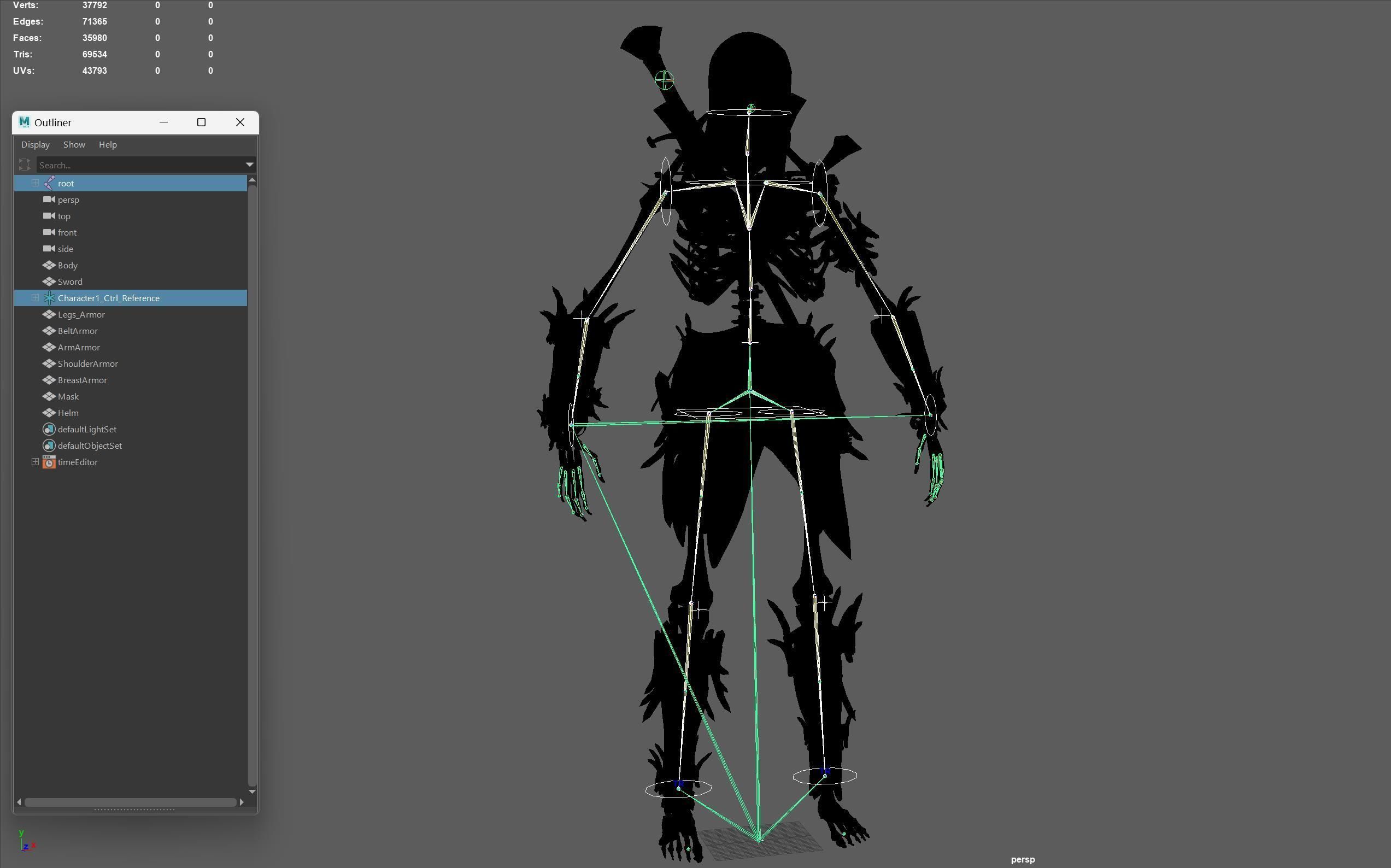 Skeleton5  Low-poly 3D model_24