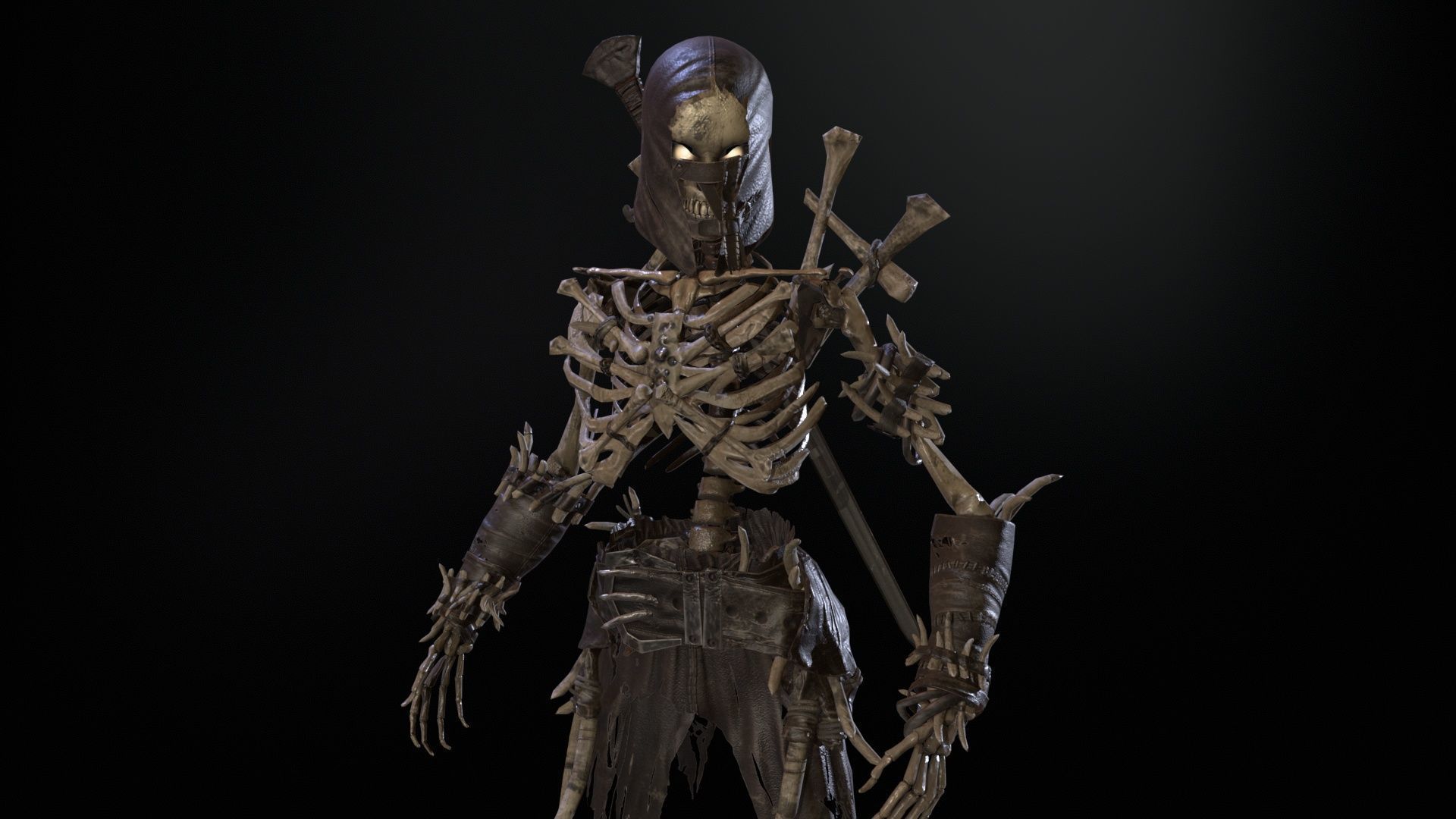 Skeleton5  Low-poly 3D model_18