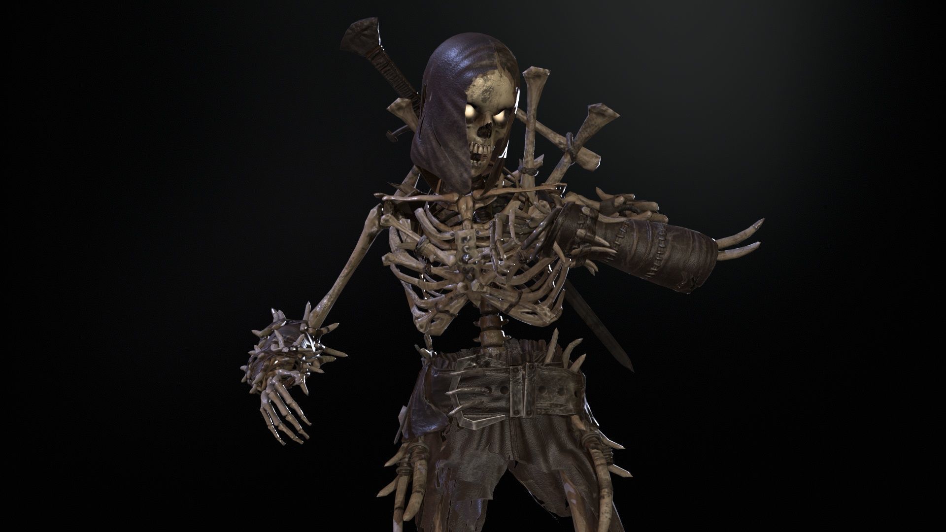 Skeleton5  Low-poly 3D model_23
