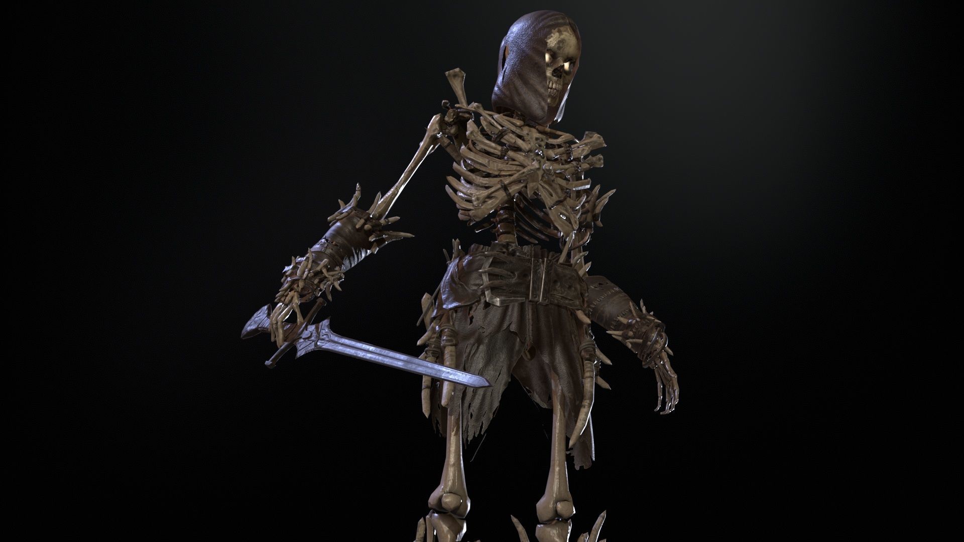 Skeleton5  Low-poly 3D model_20