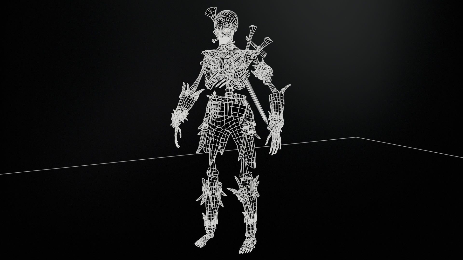 Skeleton5  Low-poly 3D model_16