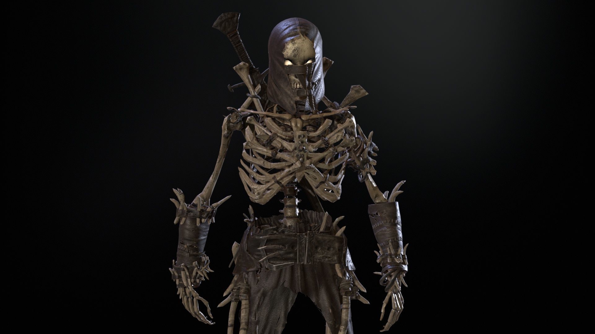 Skeleton5  Low-poly 3D model_17