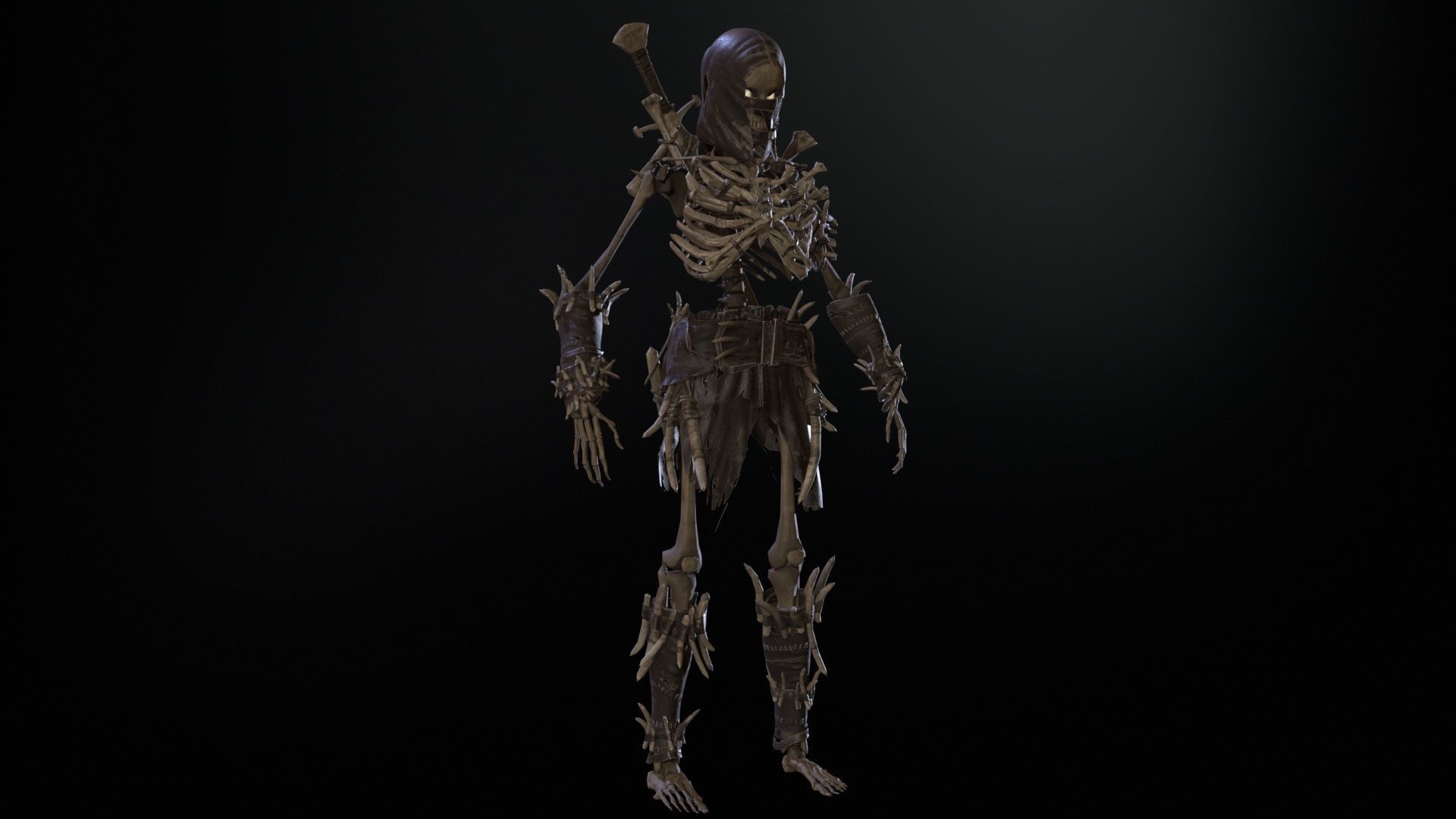 Skeleton5  Low-poly 3D model_8