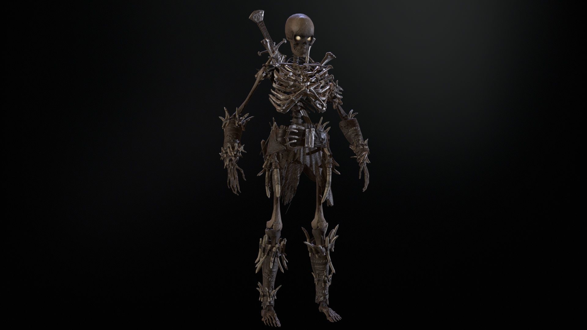Skeleton5  Low-poly 3D model_12