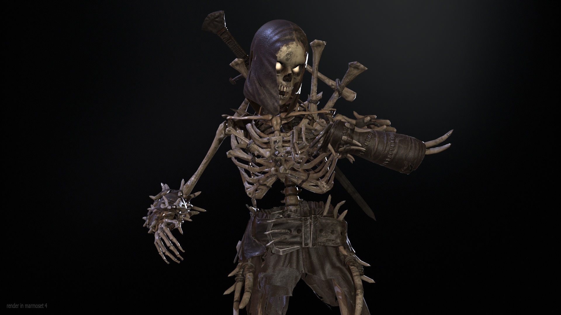 Skeleton5  Low-poly 3D model_5