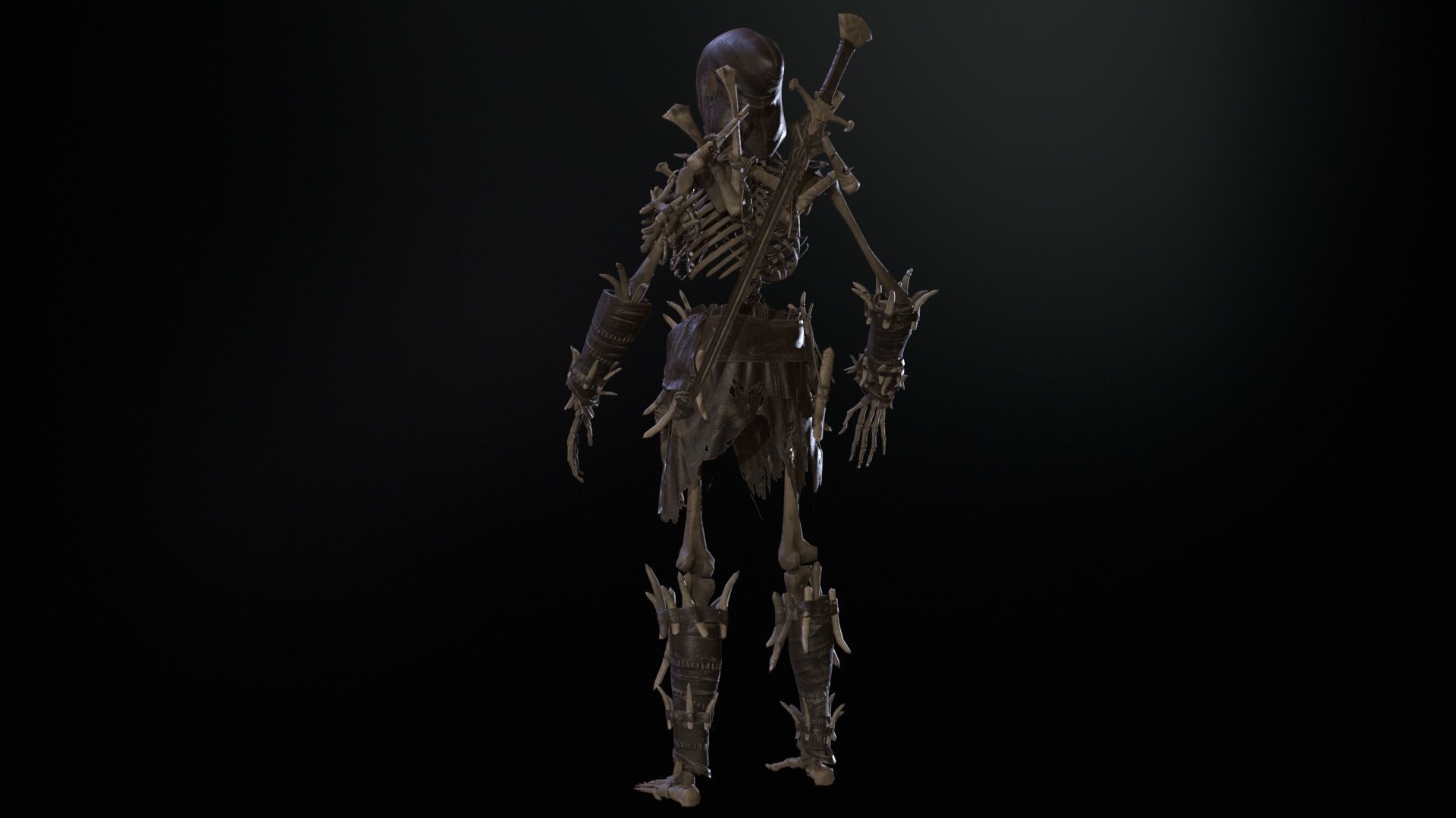 Skeleton5  Low-poly 3D model_9
