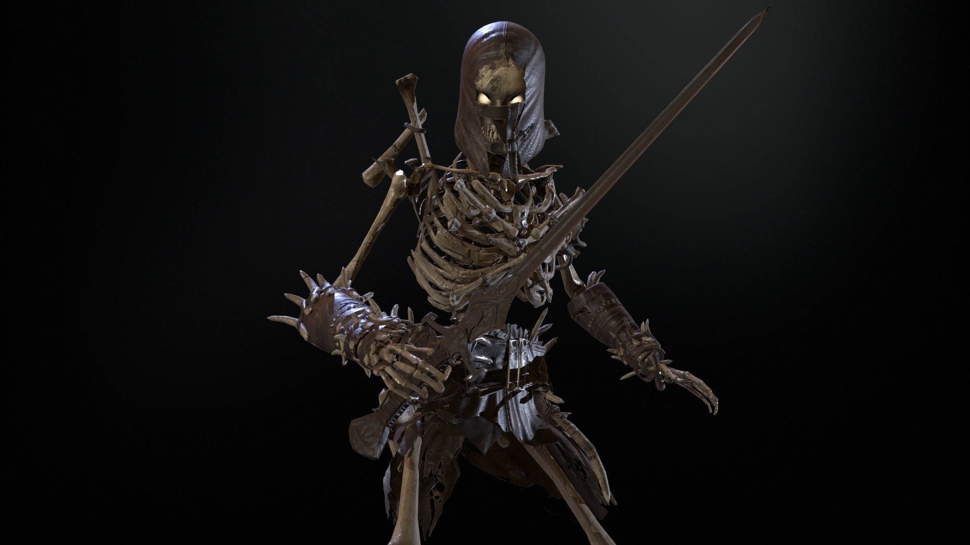 Skeleton5  Low-poly 3D model_15