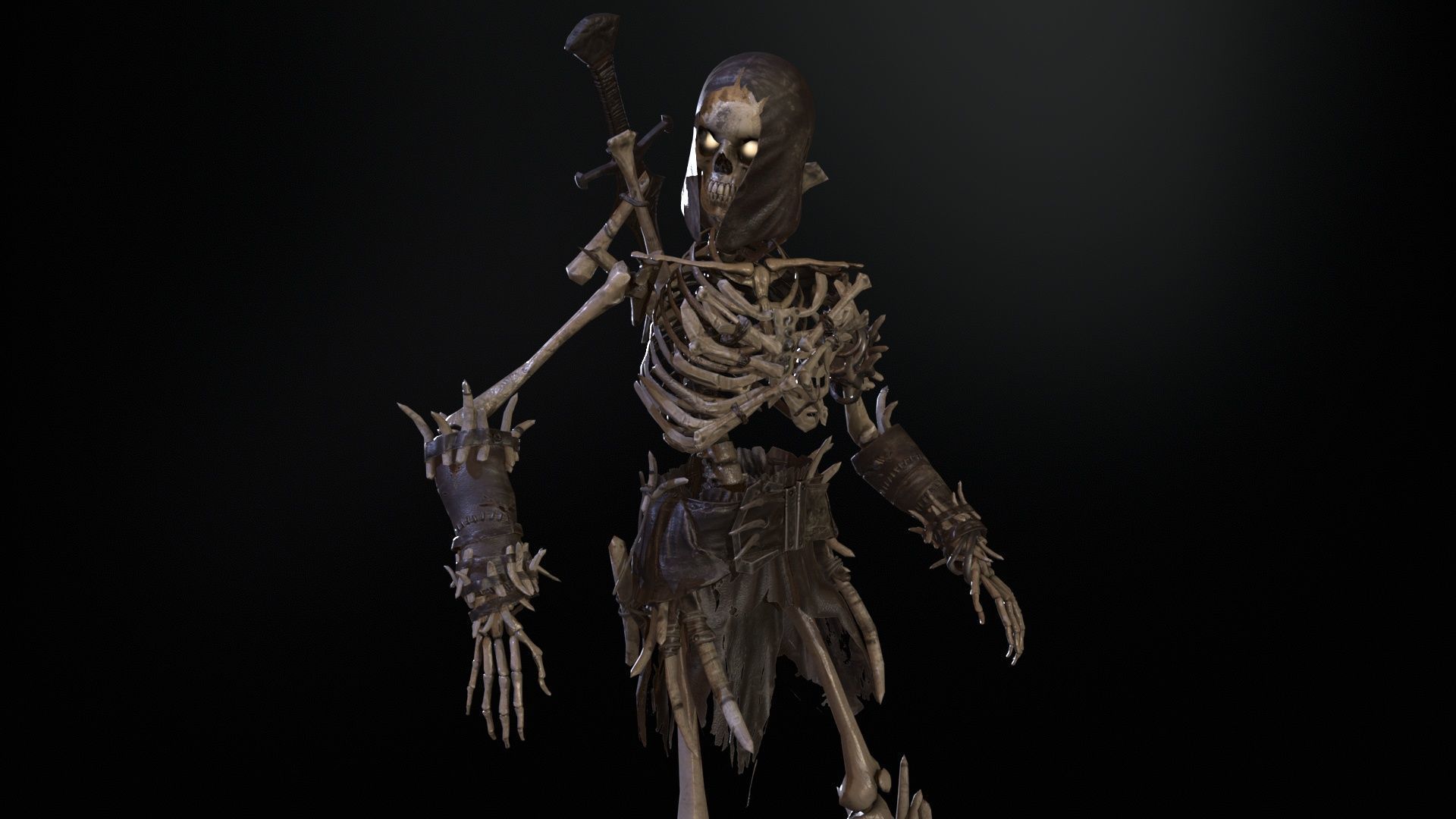 Skeleton5  Low-poly 3D model_22