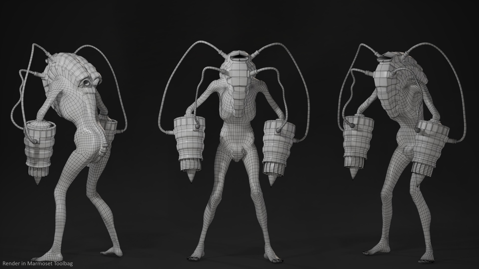 Sci-fi Cyber Victim 7 Low-poly 3D model_25