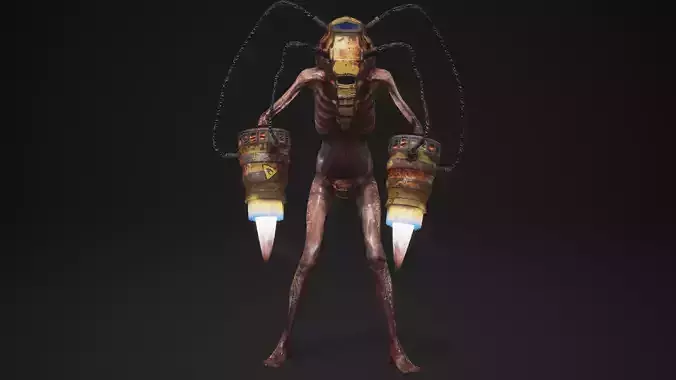 Sci-fi Cyber Victim 7 Low-poly 3D model