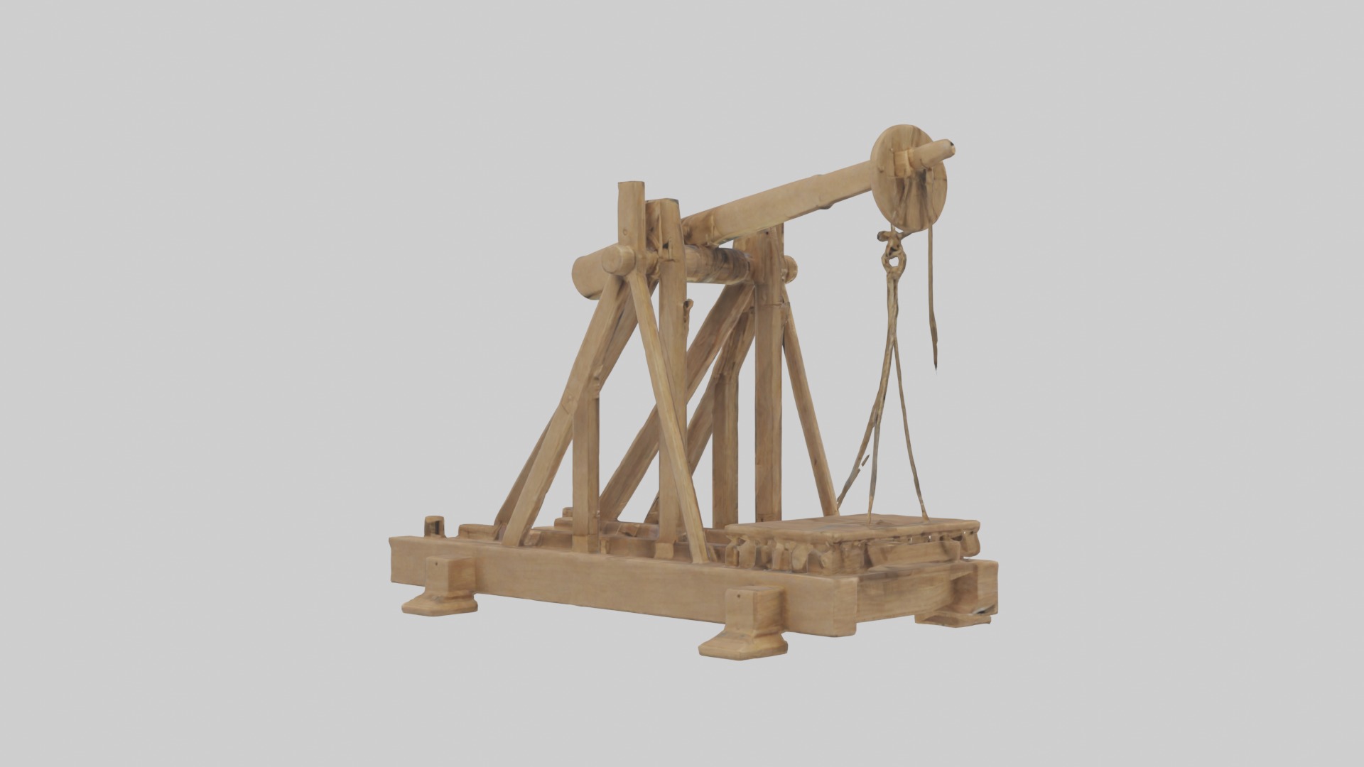 Catapult Model 1 Low-poly 3D model_2