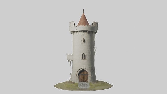 Castletower Model 1 Low-poly 3D model 4