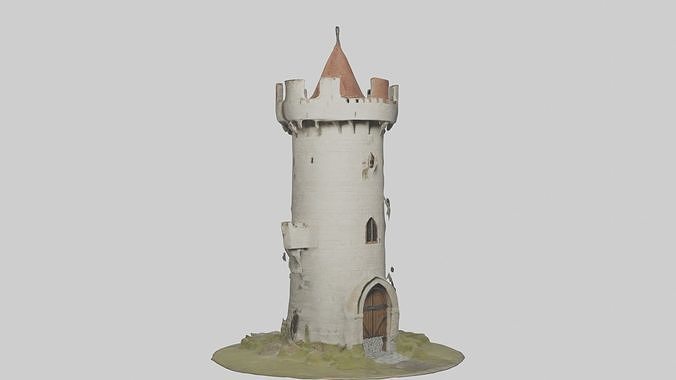 Castletower Model 1 Low-poly 3D model 6