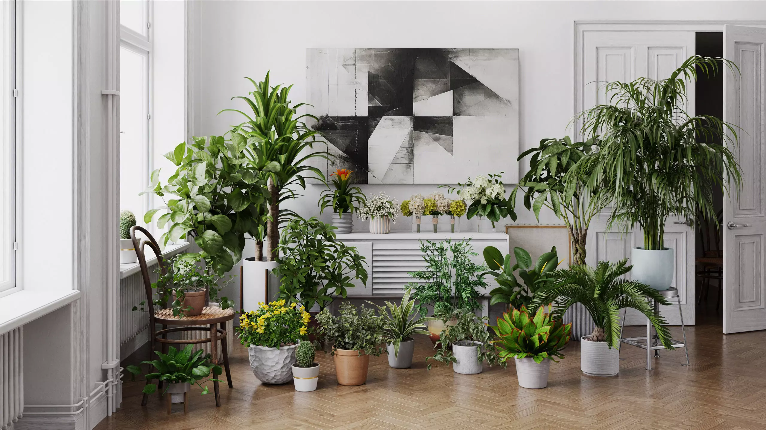 Archmodels vol 282 - collection of pot plants 3D model