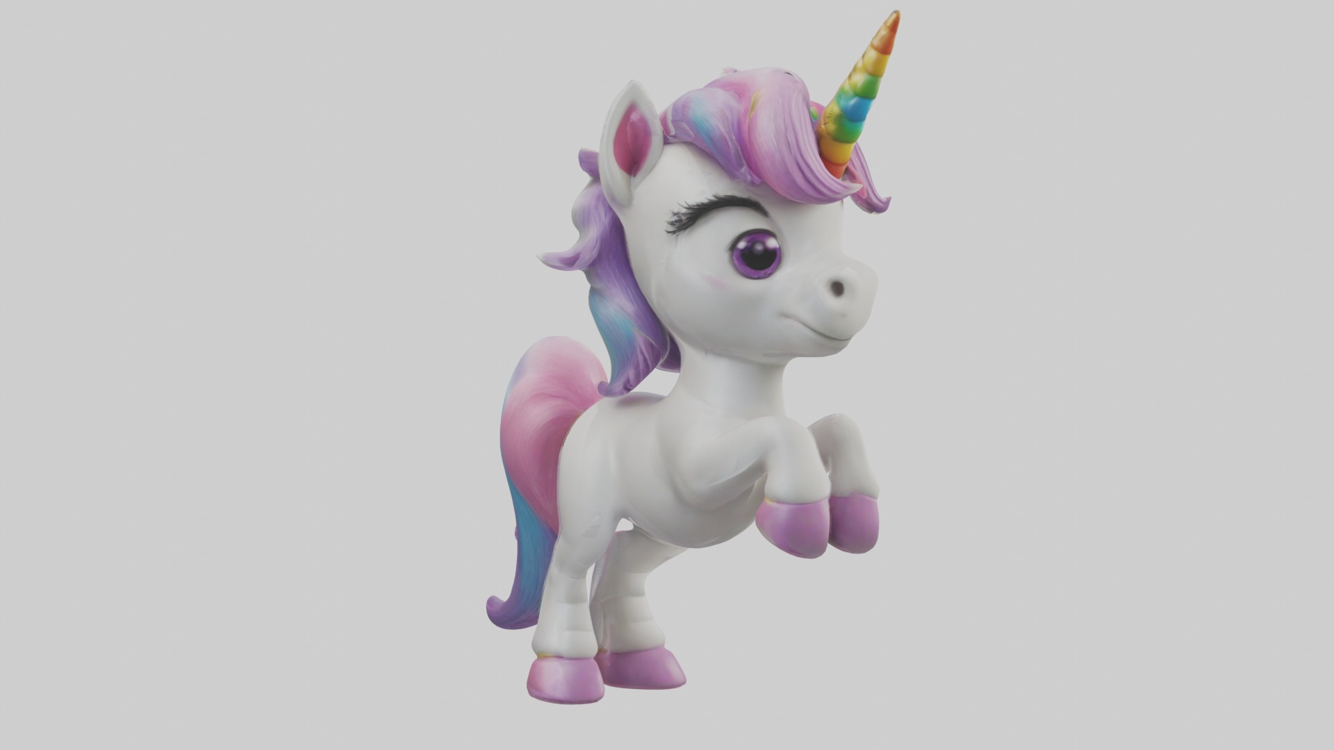 Cartoon Unicorn 1 Low-poly 3D model_5
