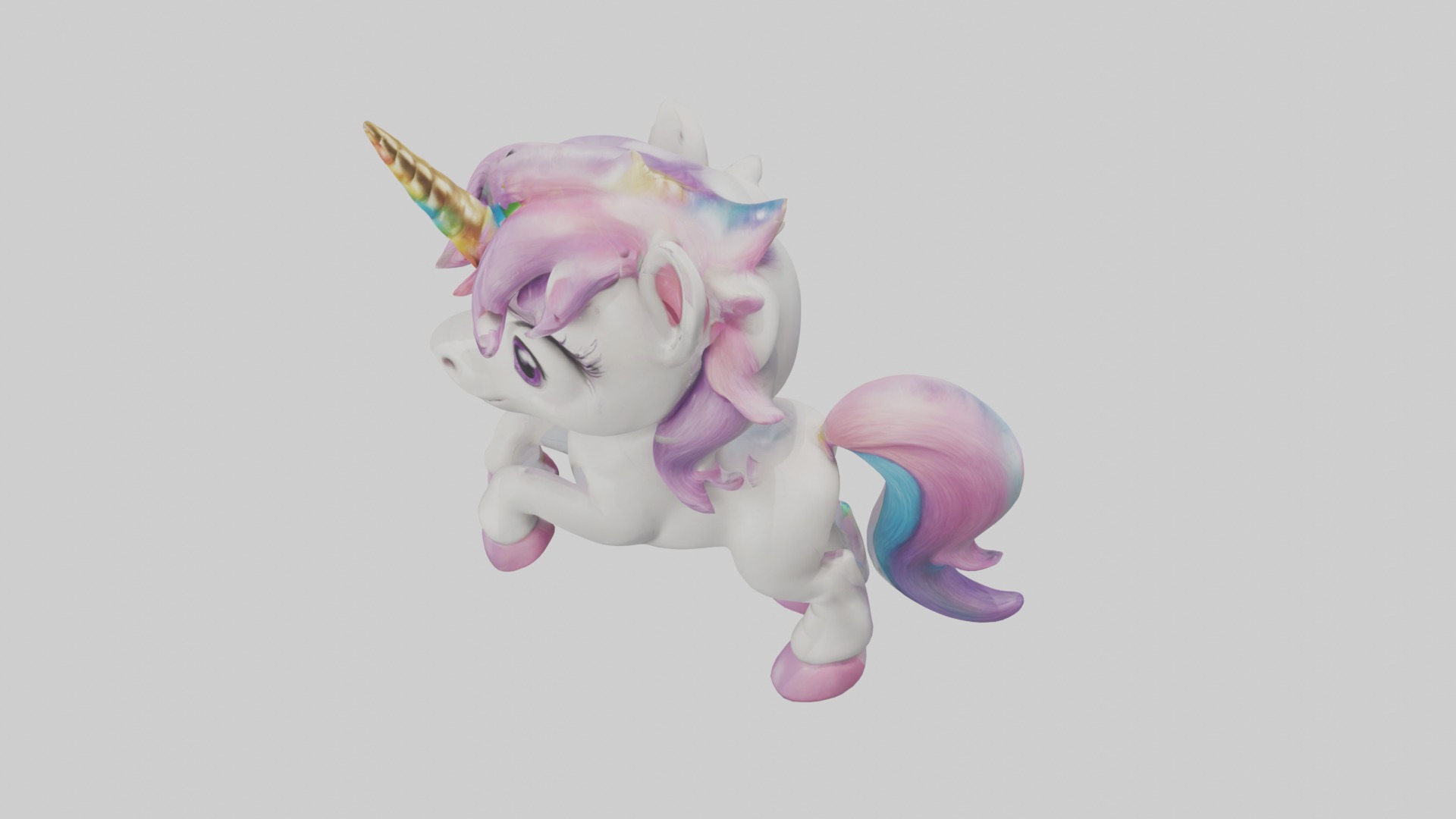 Cartoon Unicorn 1 Low-poly 3D model_11