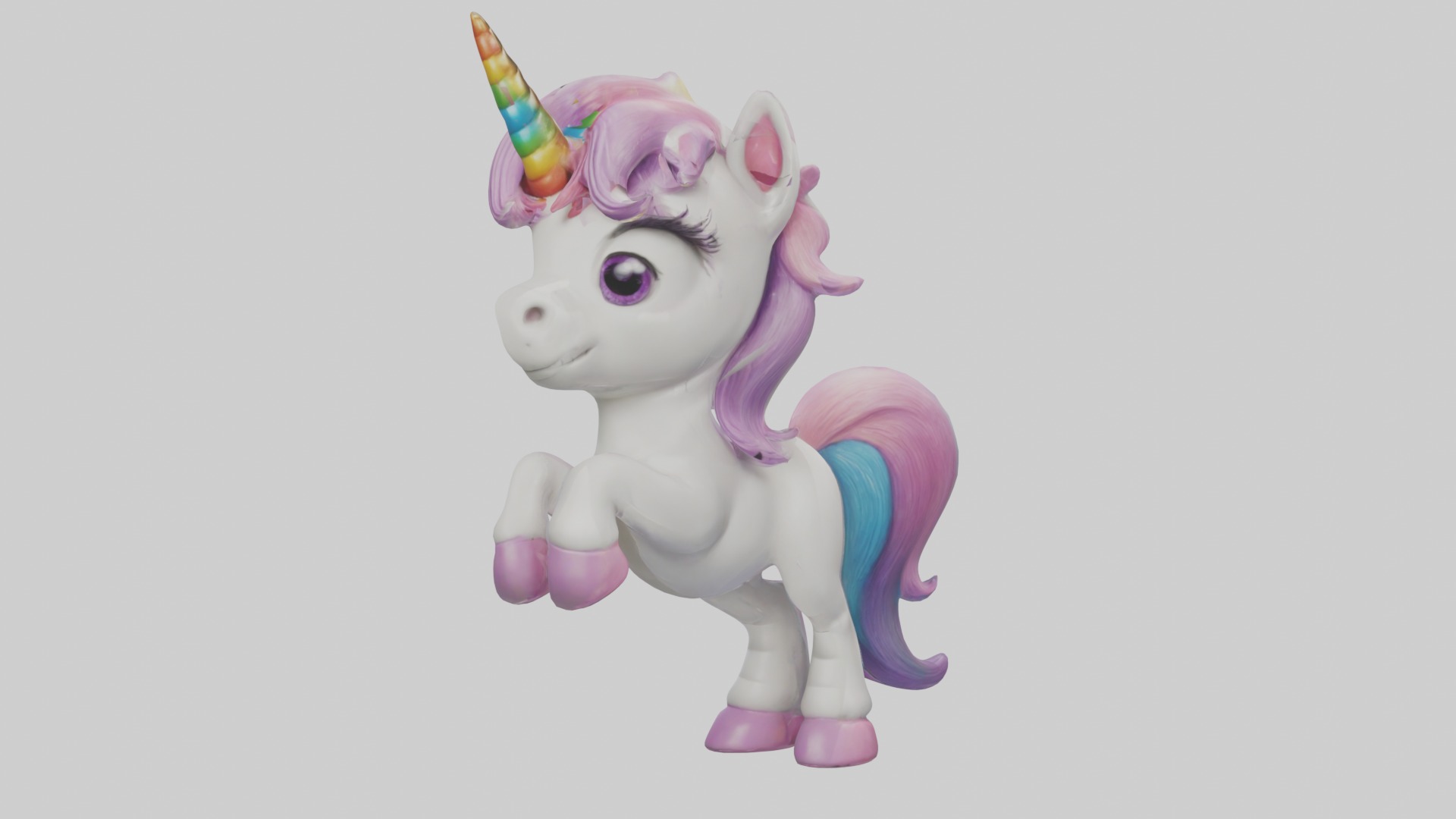 Cartoon Unicorn 1 Low-poly 3D model_4