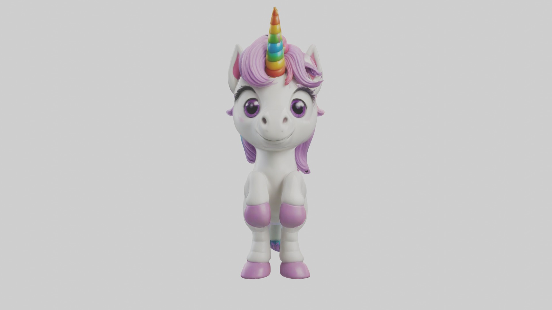 Cartoon Unicorn 1 Low-poly 3D model_3