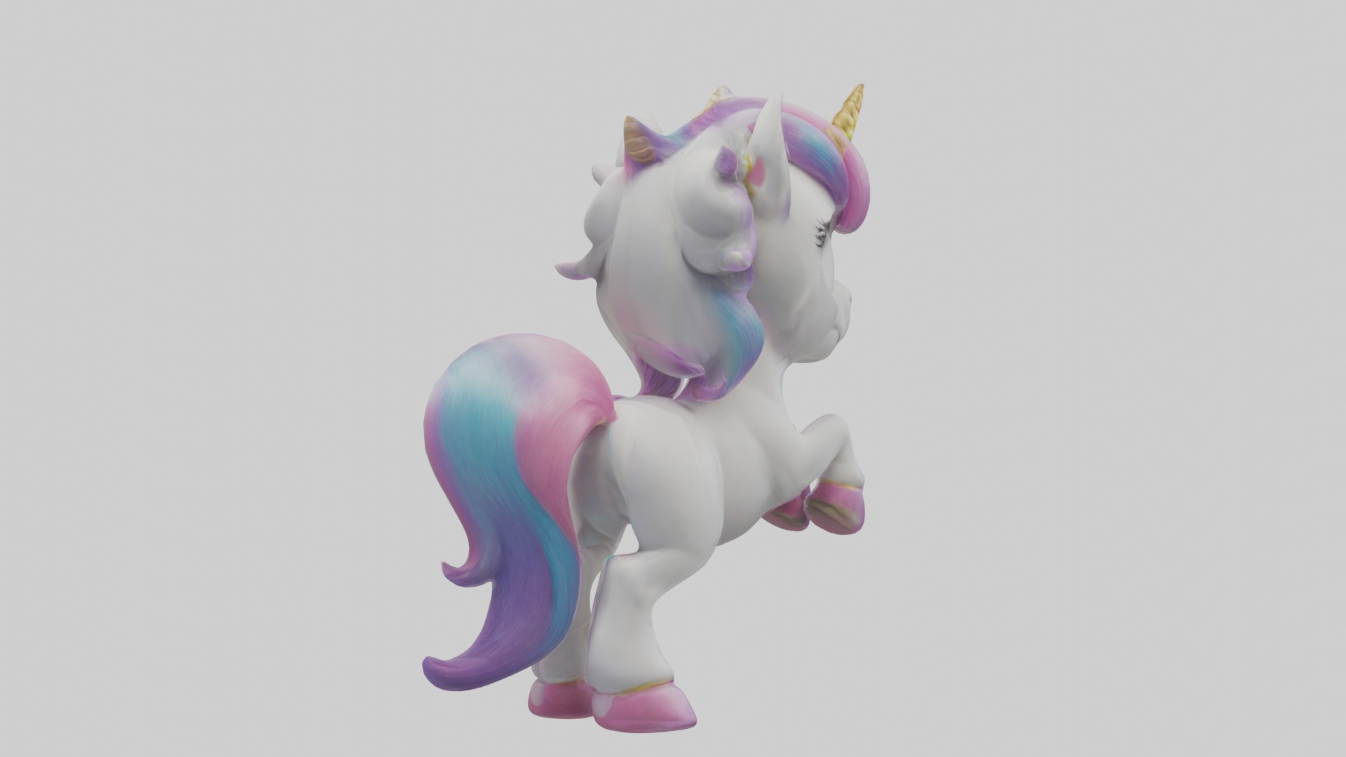 Cartoon Unicorn 1 Low-poly 3D model_2