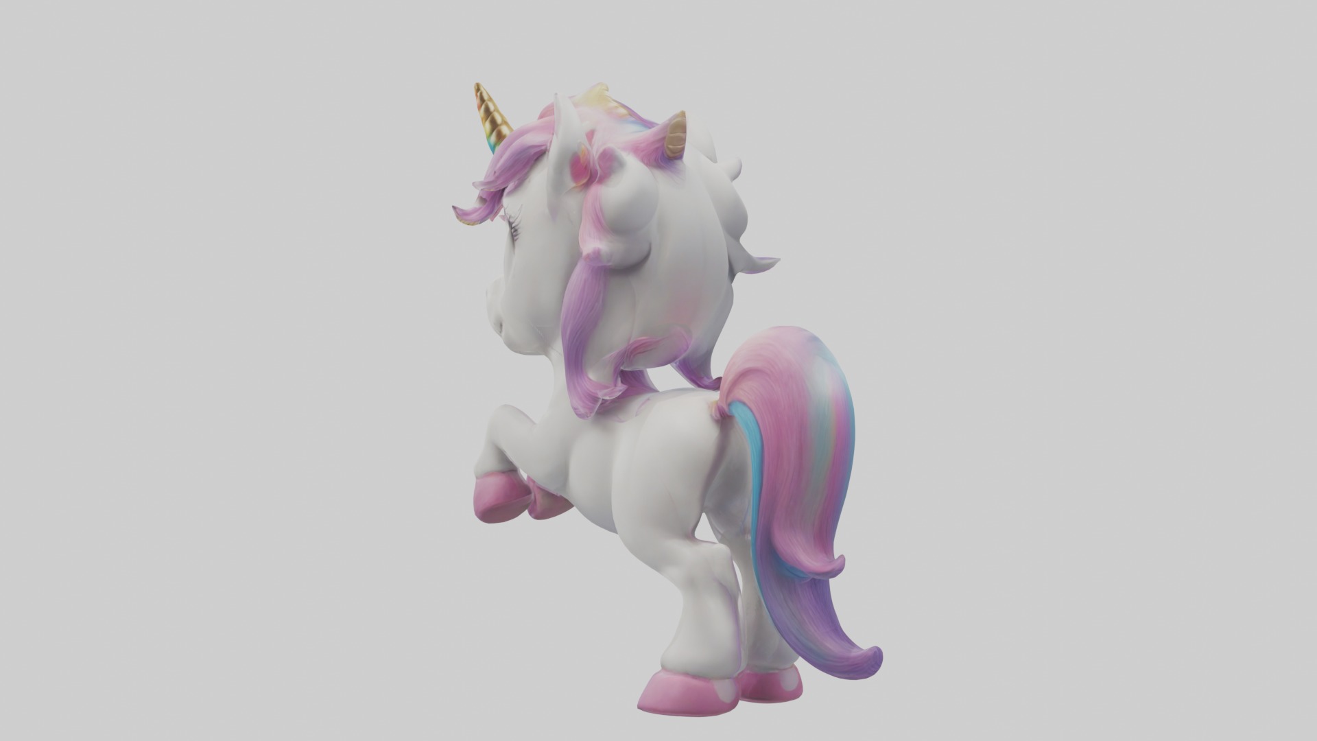 Cartoon Unicorn 1 Low-poly 3D model_1