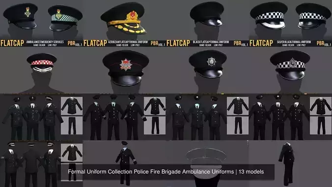 Formal Uniform Collection Police Fire Brigade Ambulance Uniforms