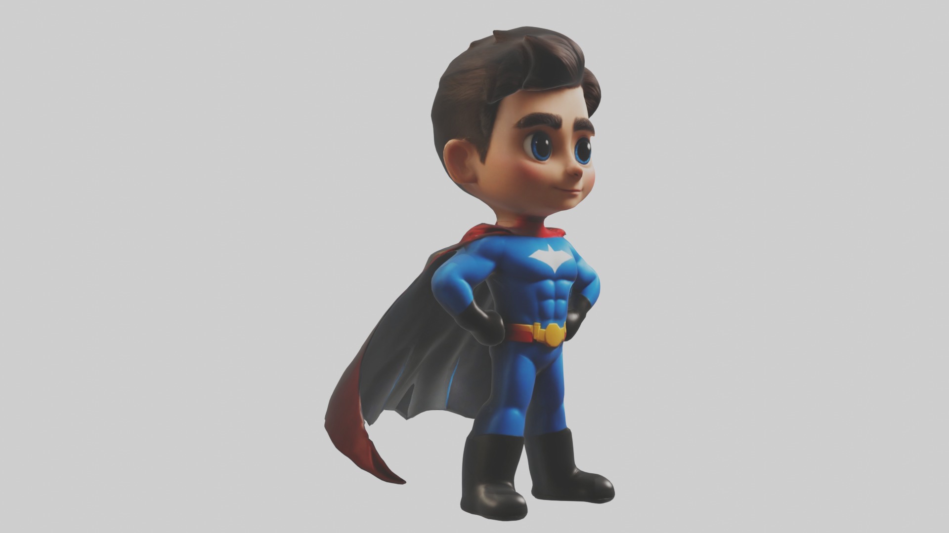 Cartoon Superhero 1 Low-poly 3D model_5