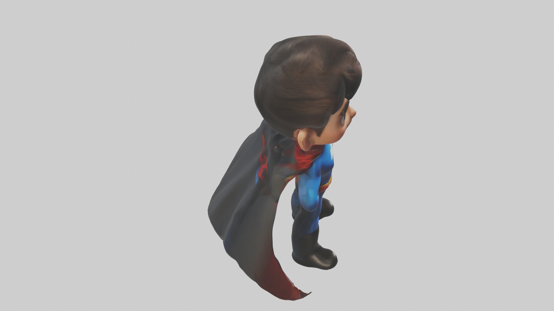 Cartoon Superhero 1 Low-poly 3D model_12