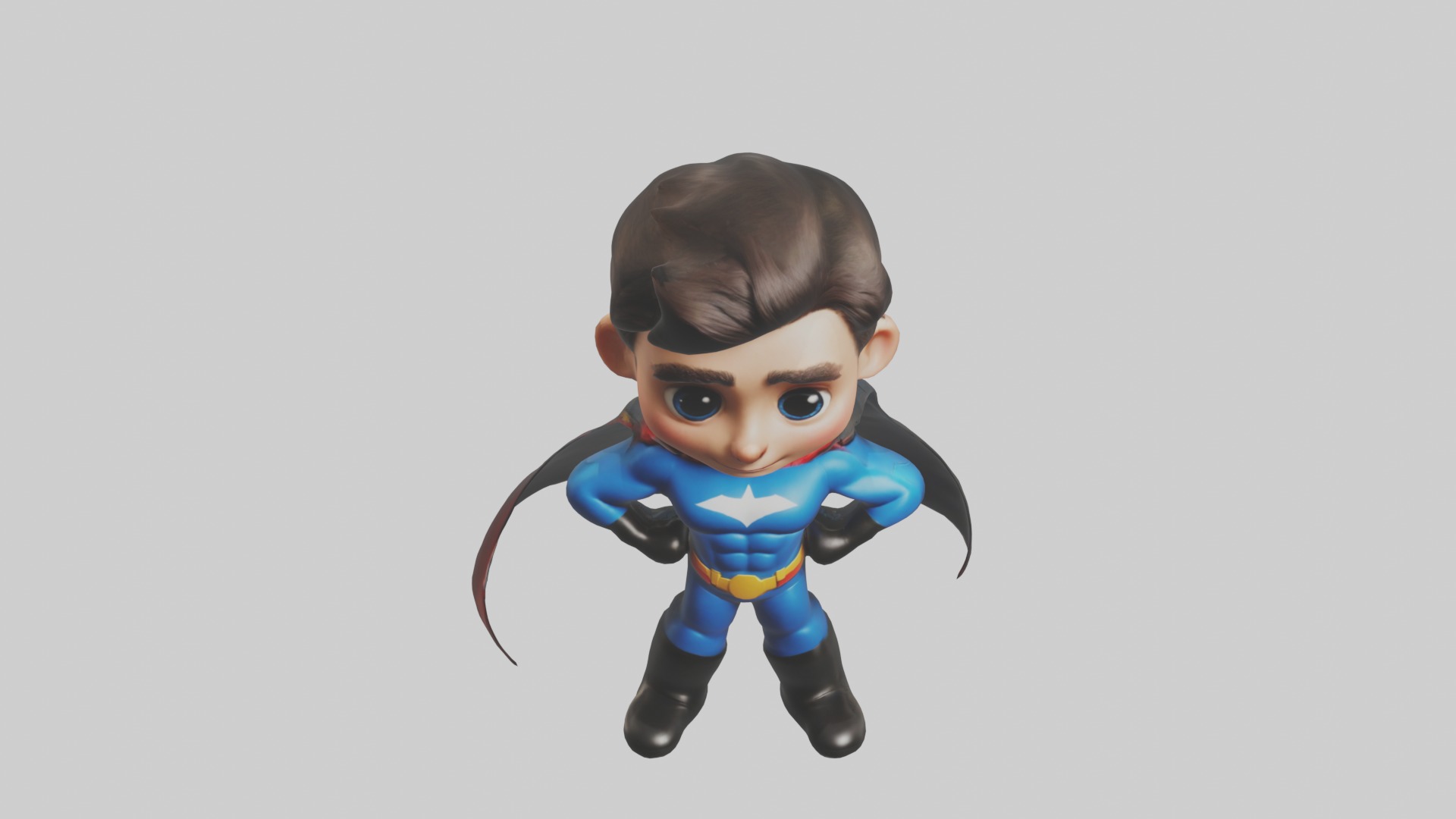 Cartoon Superhero 1 Low-poly 3D model_10