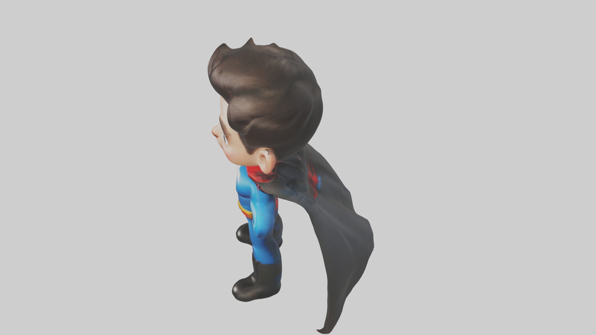 Cartoon Superhero 1 Low-poly 3D model_11