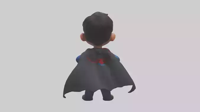 Cartoon Superhero 1 Low-poly 3D model