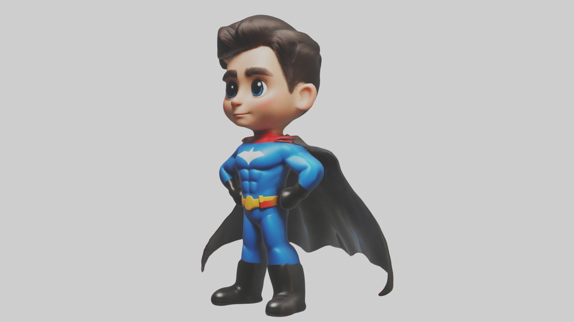 Cartoon Superhero 1 Low-poly 3D model_4