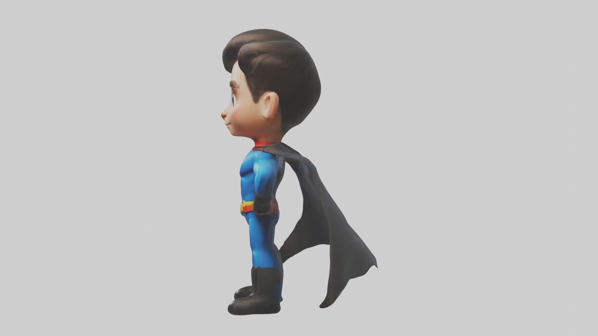 Cartoon Superhero 1 Low-poly 3D model_6