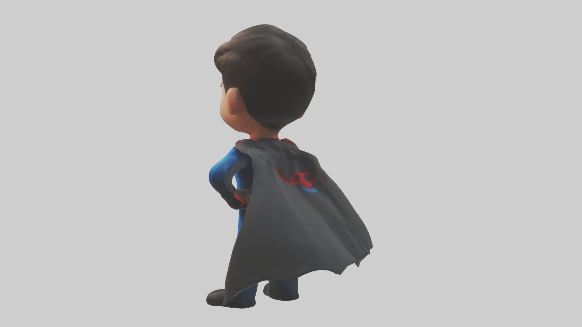 Cartoon Superhero 1 Low-poly 3D model_1