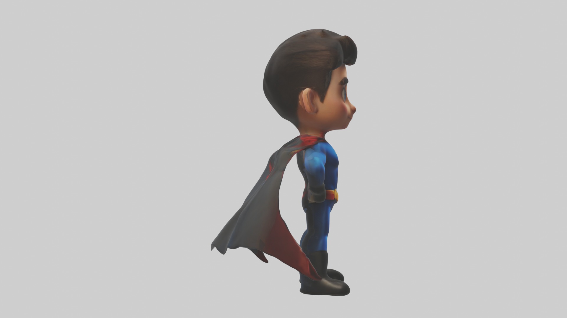 Cartoon Superhero 1 Low-poly 3D model_7