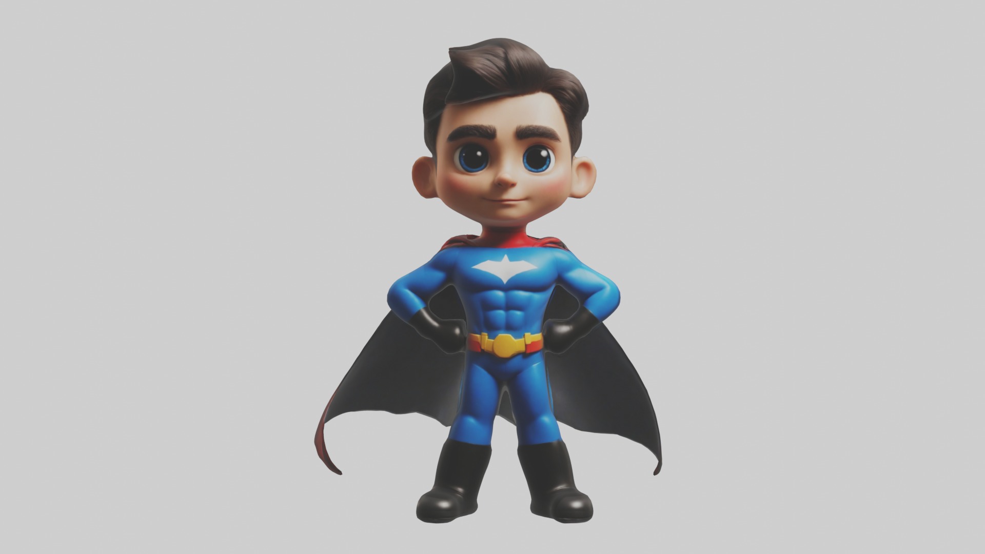 Cartoon Superhero 1 Low-poly 3D model_3
