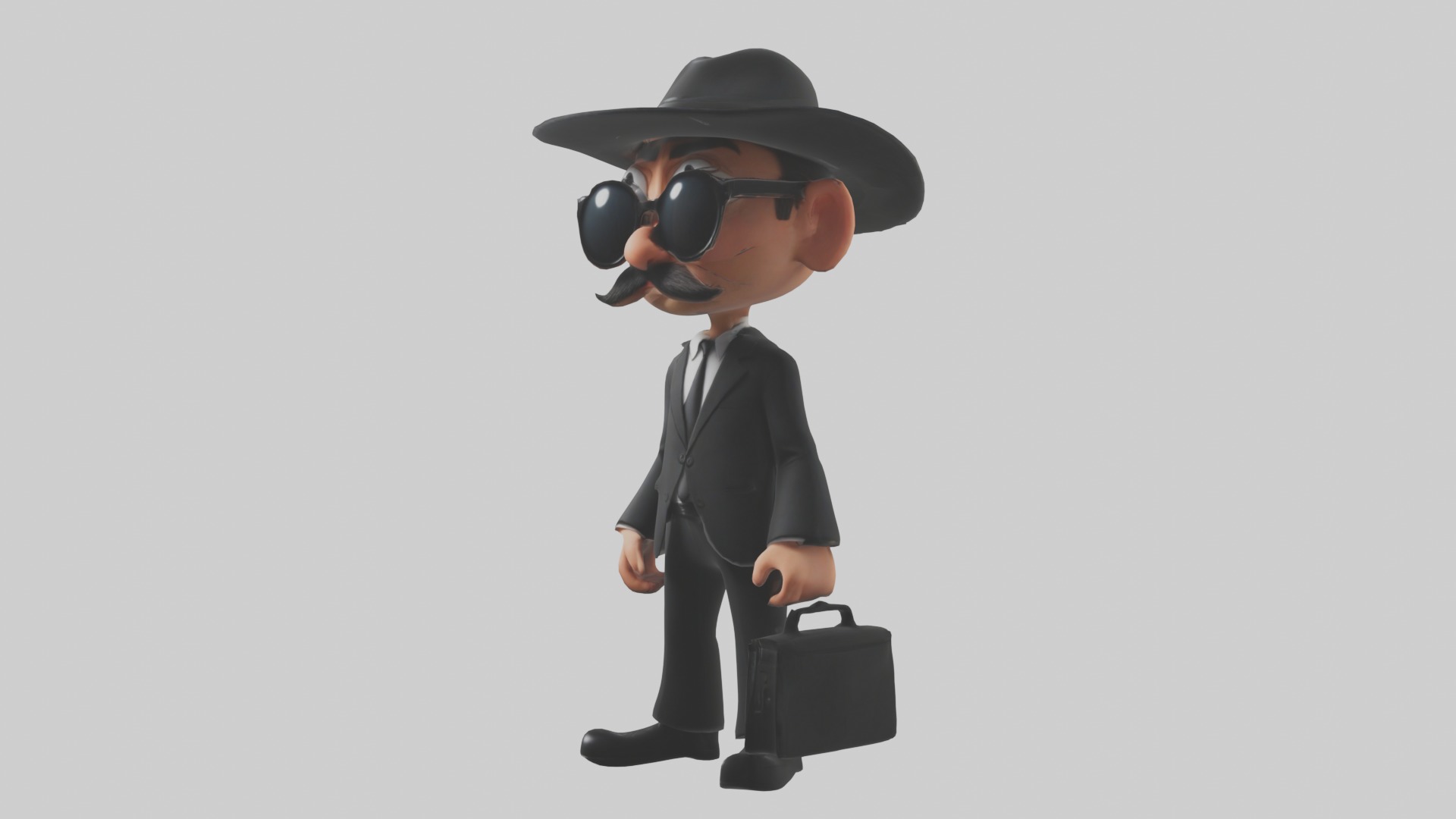 Cartoon Spy 1 Low-poly 3D model_4