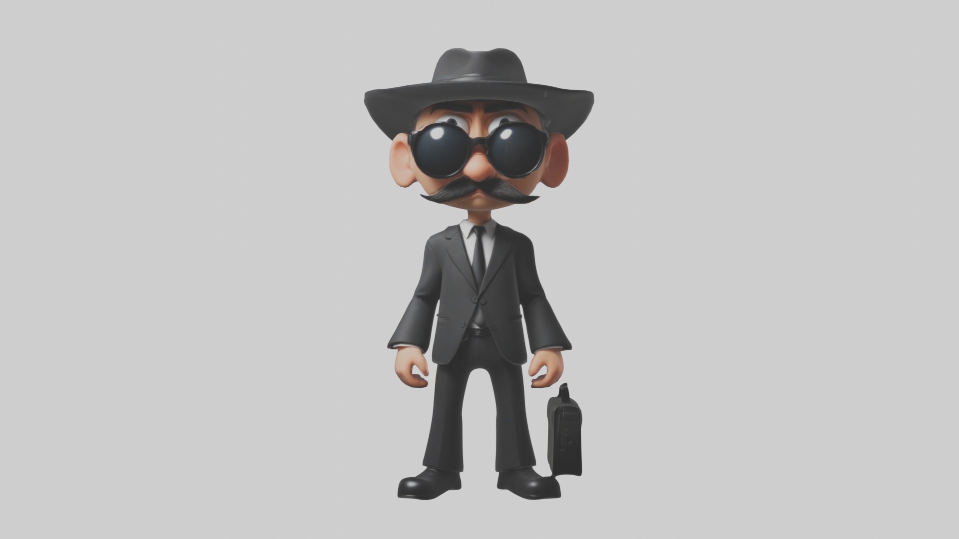 Cartoon Spy 1 Low-poly 3D model_3