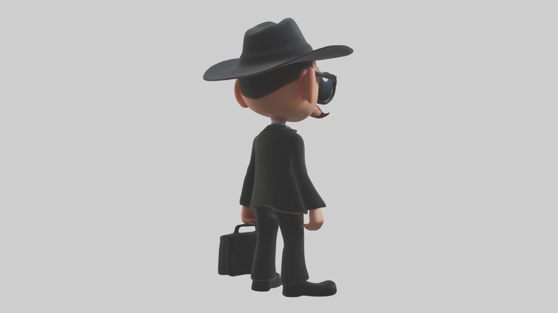 Cartoon Spy 1 Low-poly 3D model_2