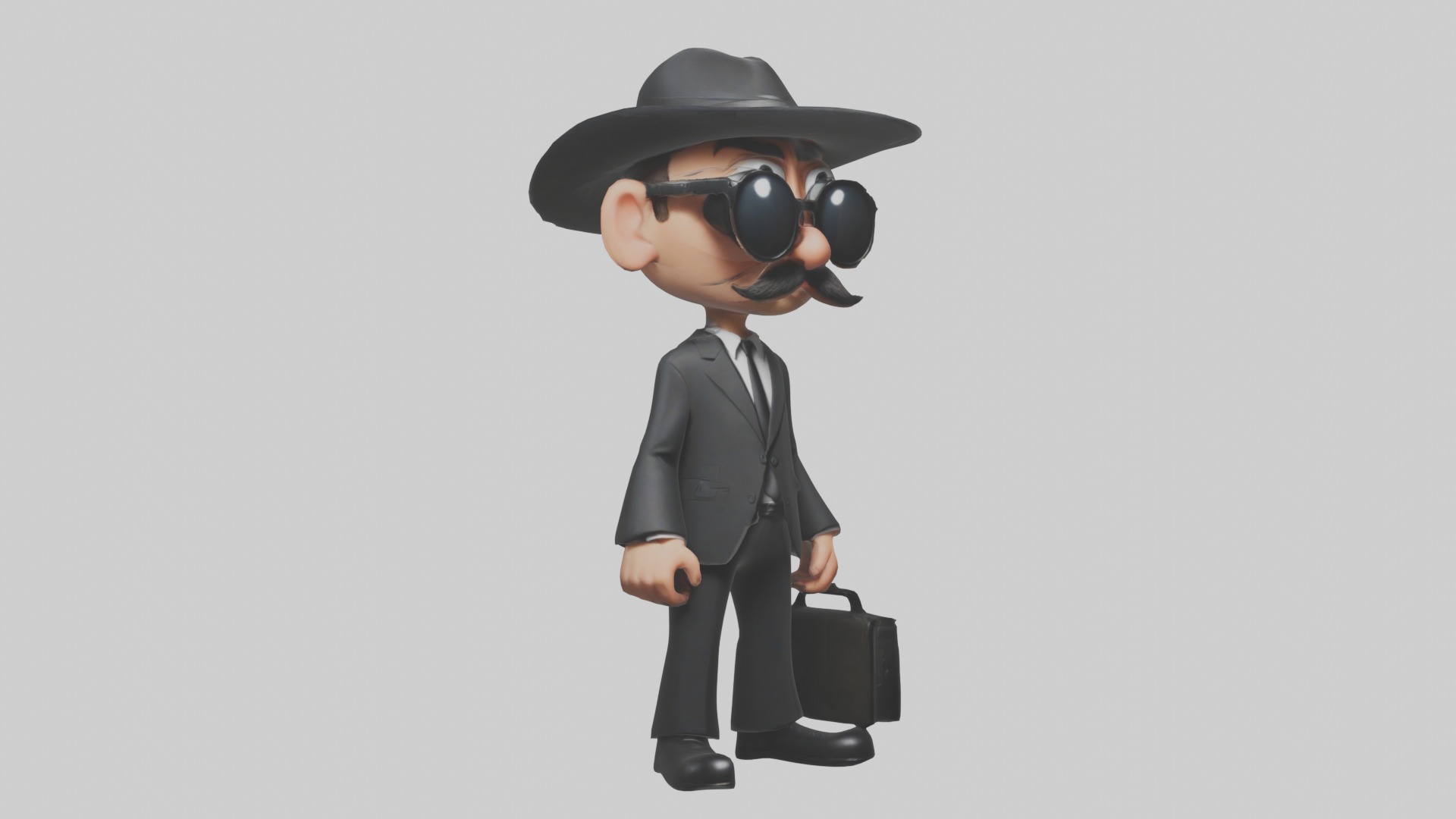 Cartoon Spy 1 Low-poly 3D model_5