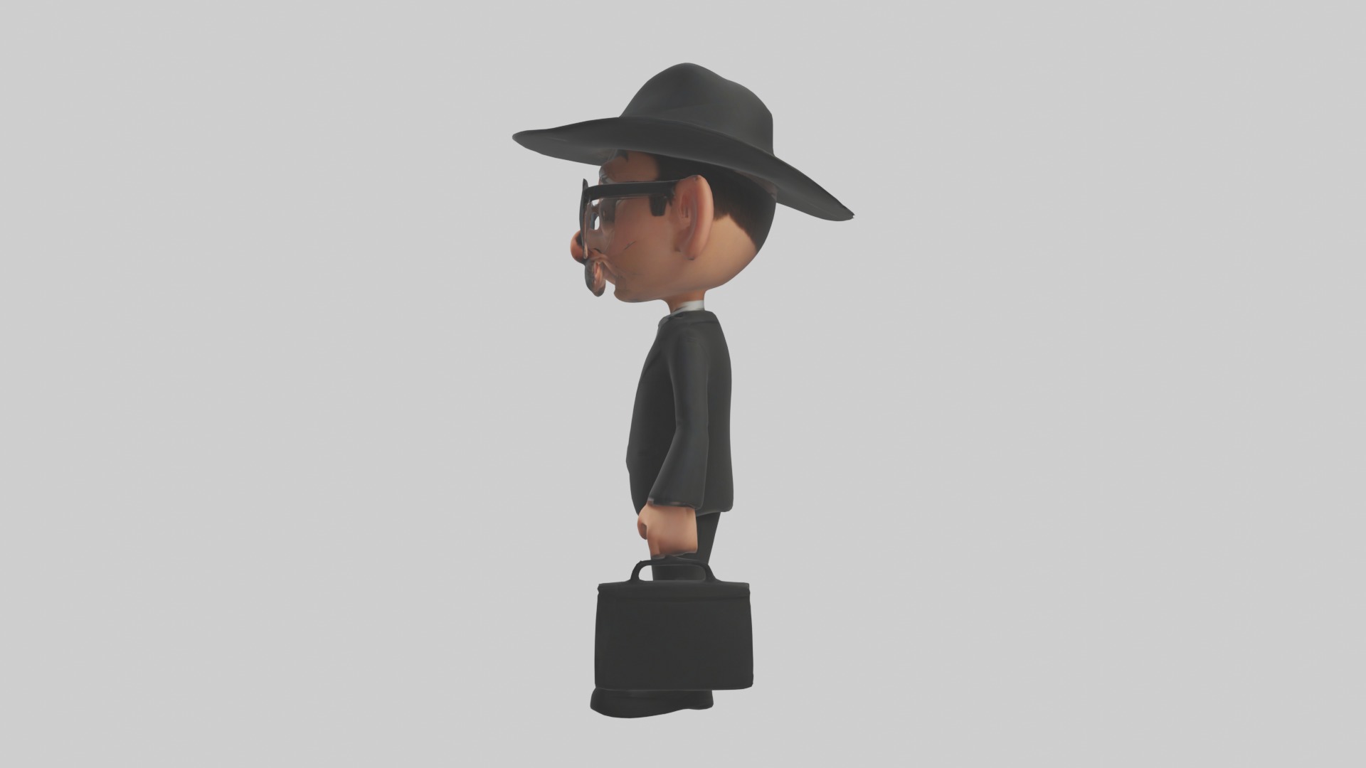 Cartoon Spy 1 Low-poly 3D model_6