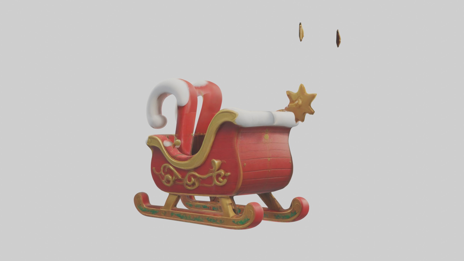 Cartoon Sleigh Model 1 Low-poly 3D model_1