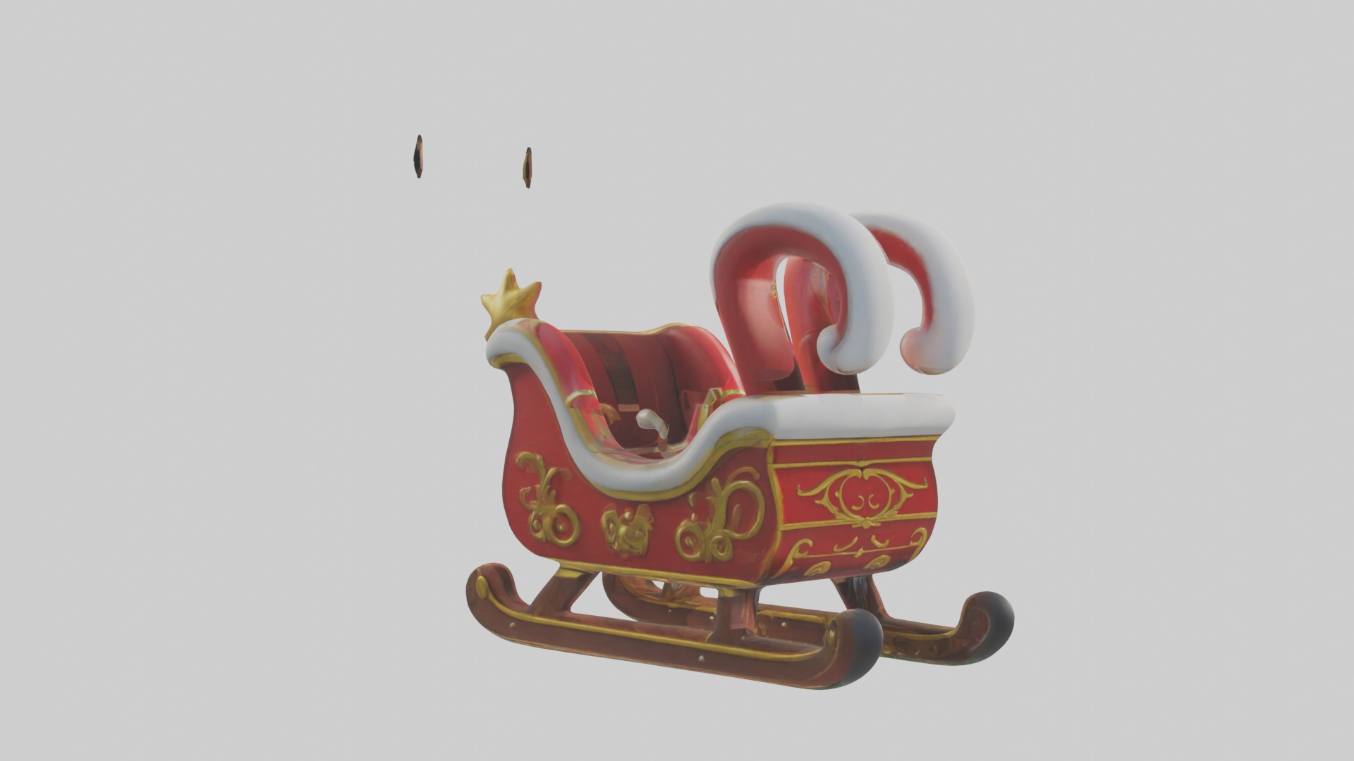Cartoon Sleigh Model 1 Low-poly 3D model_5