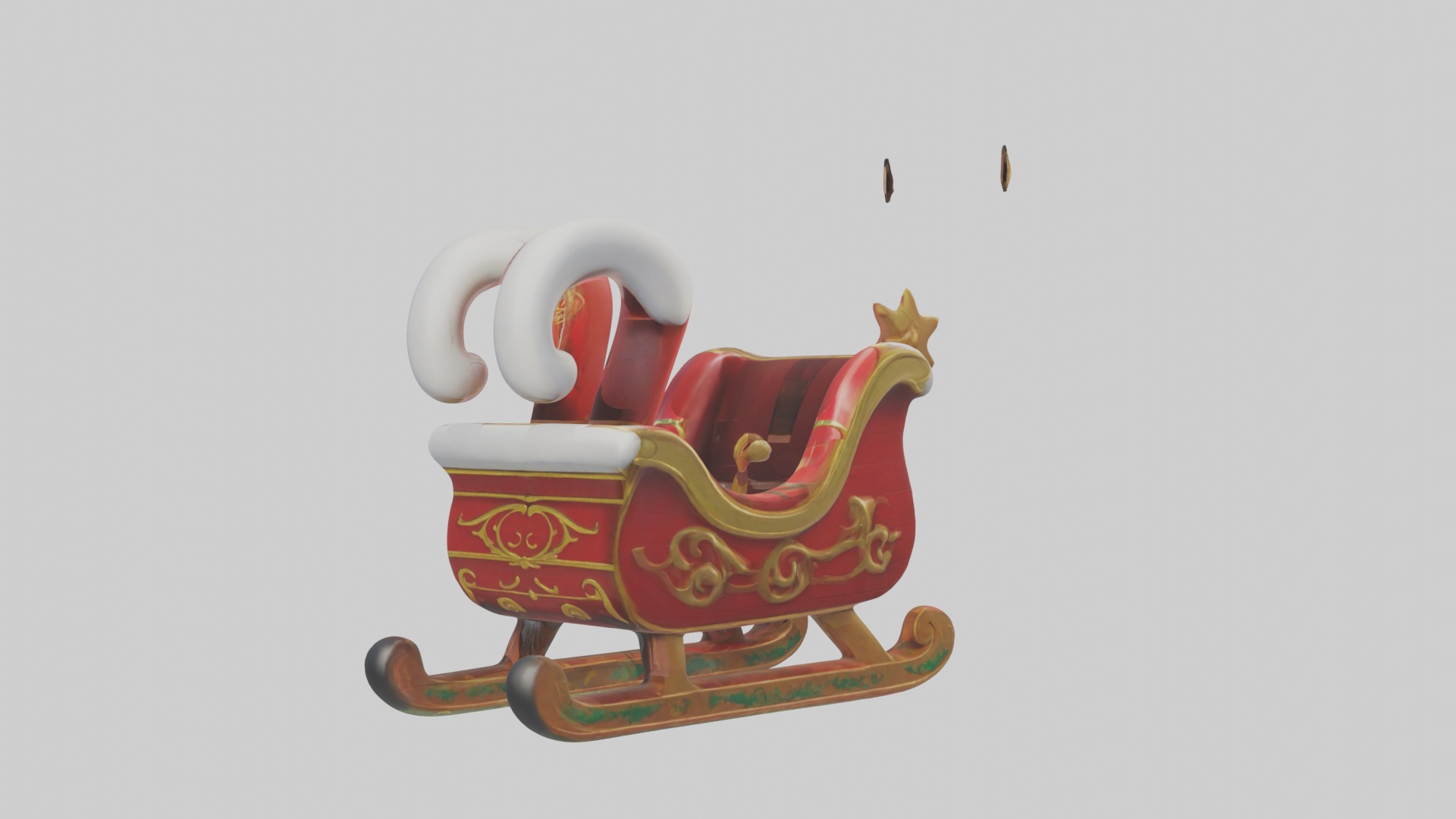 Cartoon Sleigh Model 1 Low-poly 3D model_4