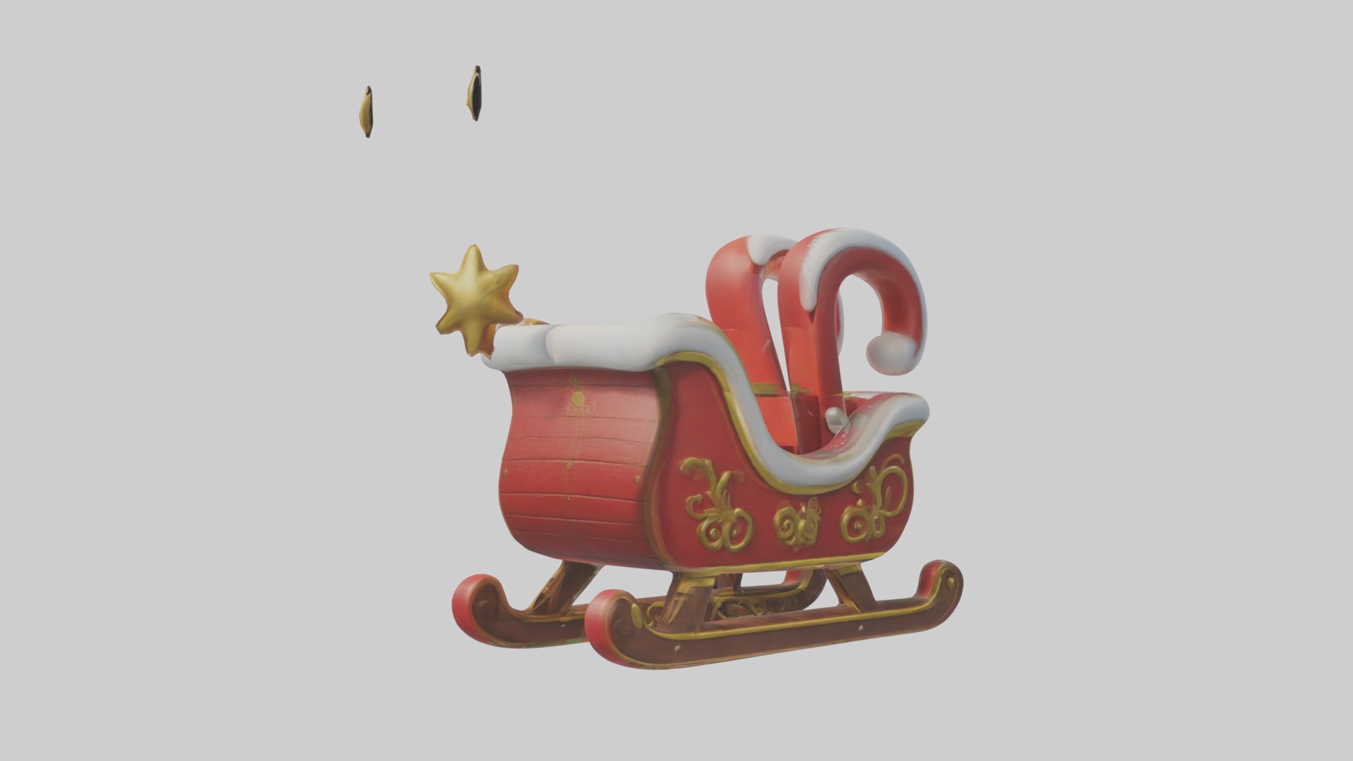 Cartoon Sleigh Model 1 Low-poly 3D model_2