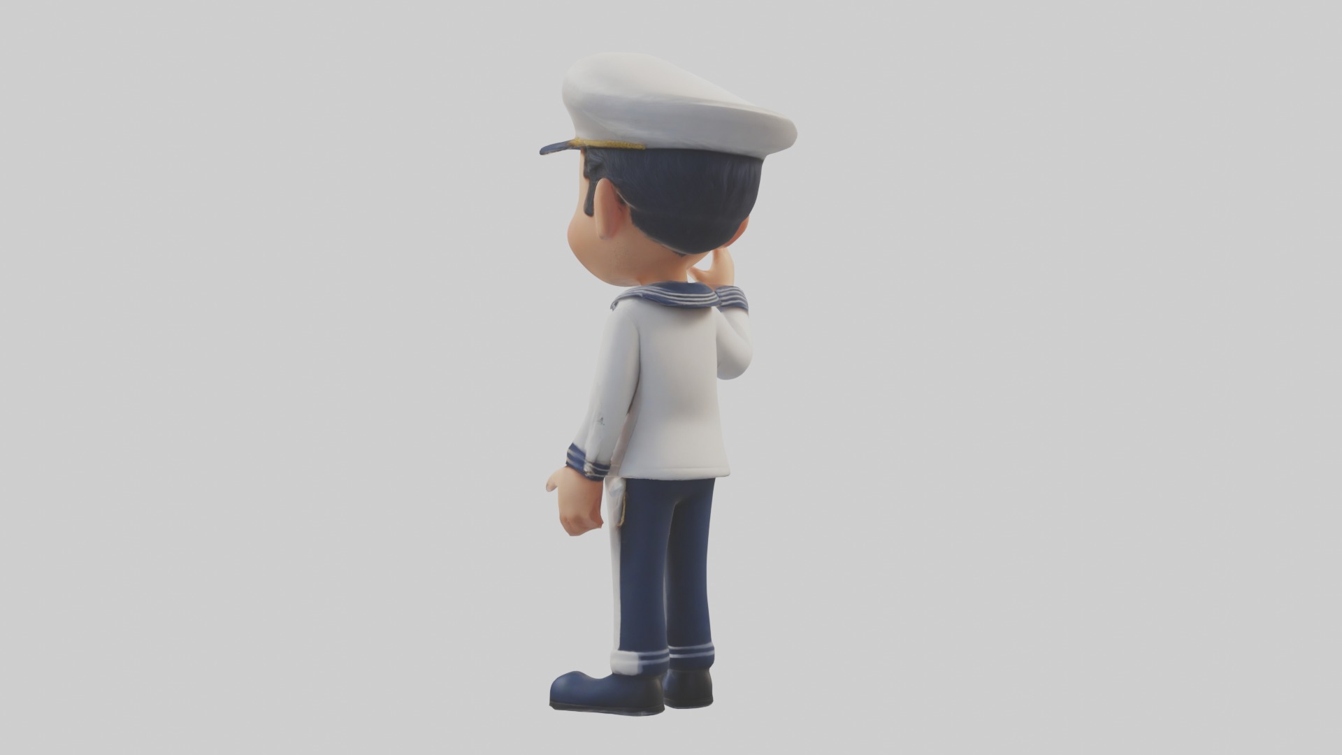 Cartoon Sailor 1 Low-poly 3D model_1