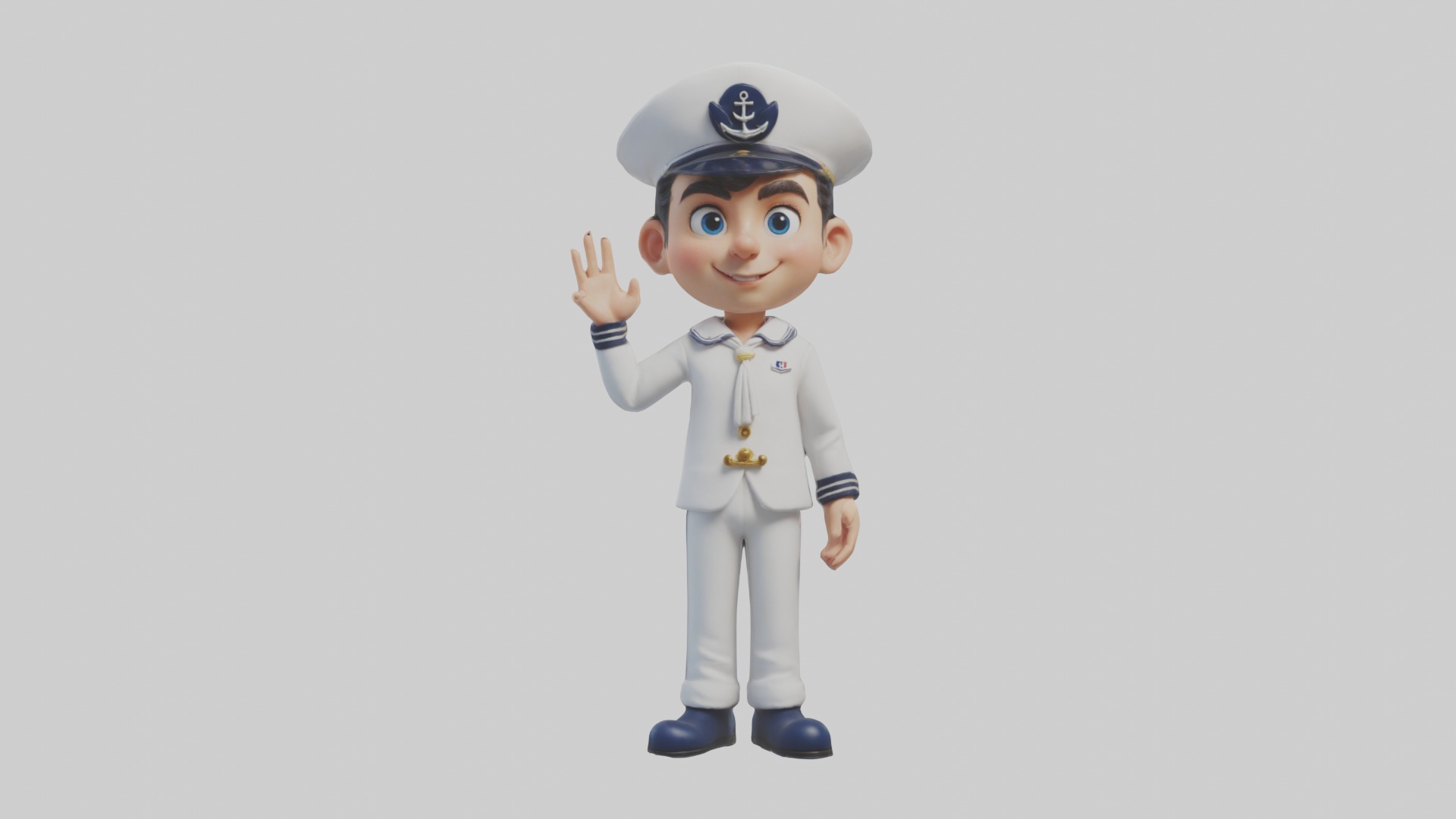 Cartoon Sailor 1 Low-poly 3D model_3