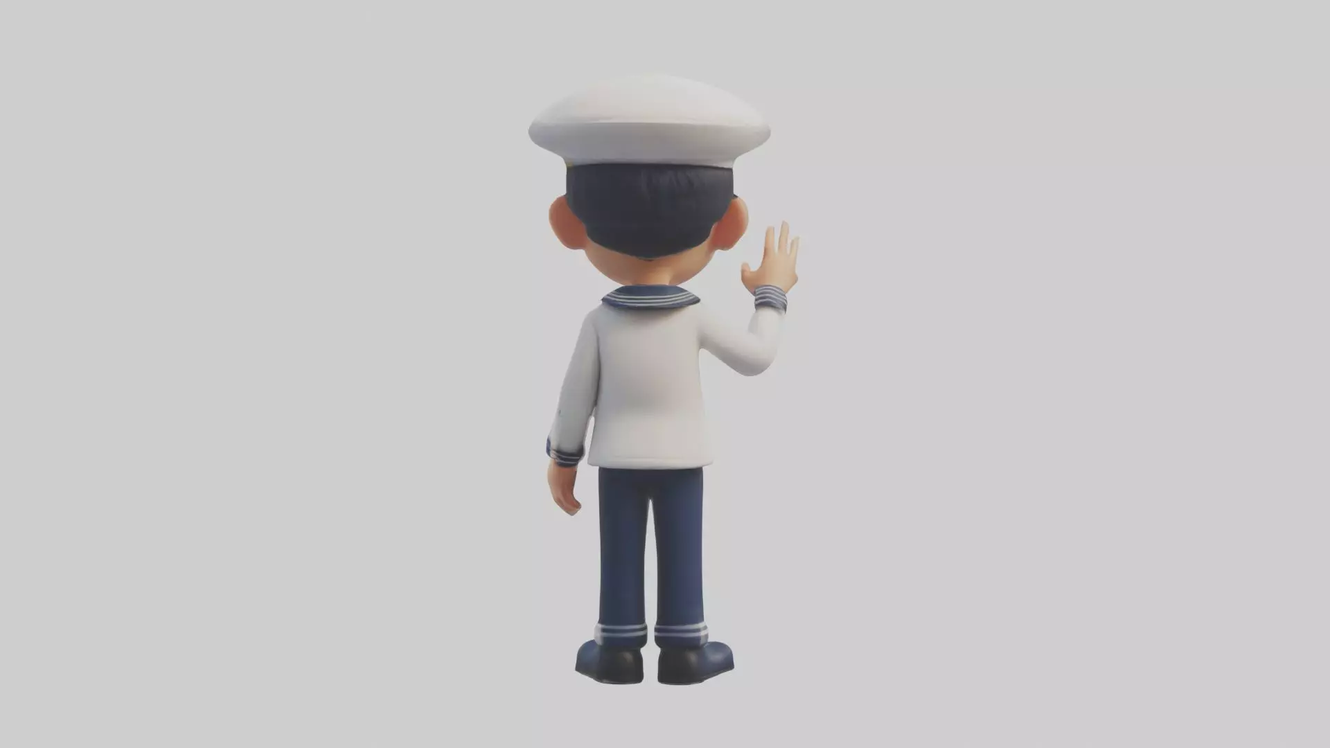Cartoon Sailor 1 Low-poly 3D model_0