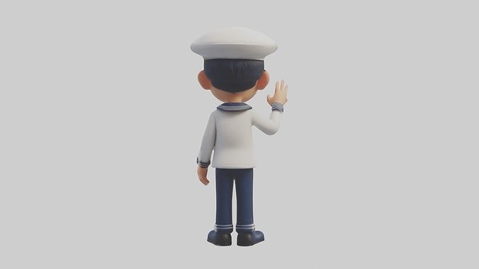 Cartoon Sailor 1 Low-poly 3D model